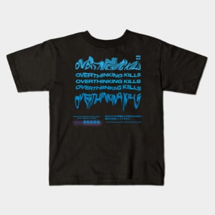 Streetwear Cyber Blue Drip Design Kids T-Shirt